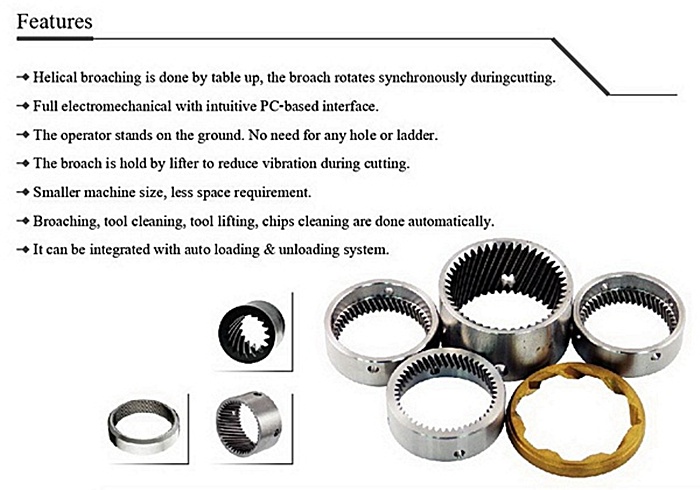 CNC Helical Broaching เครื่องรูดเฟืองแบบ CNC