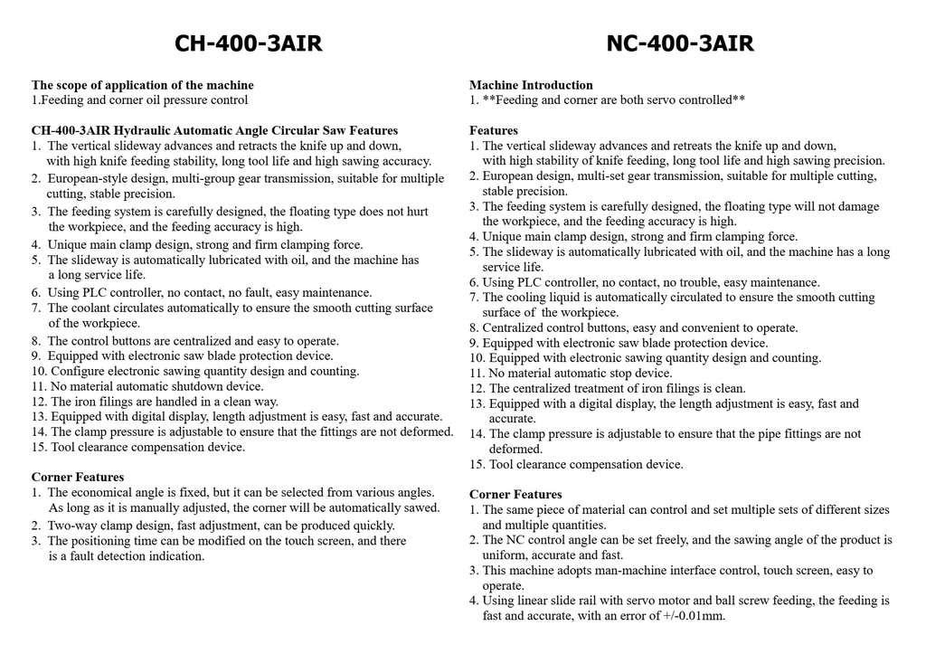 CH/NC CIRCULAR SAWING MACHINE (HEAD ADJUST ANGLE)