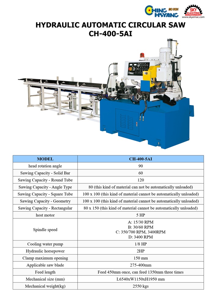 HYDRAULIC AUTOMATIC  CIRCULAR SAWING